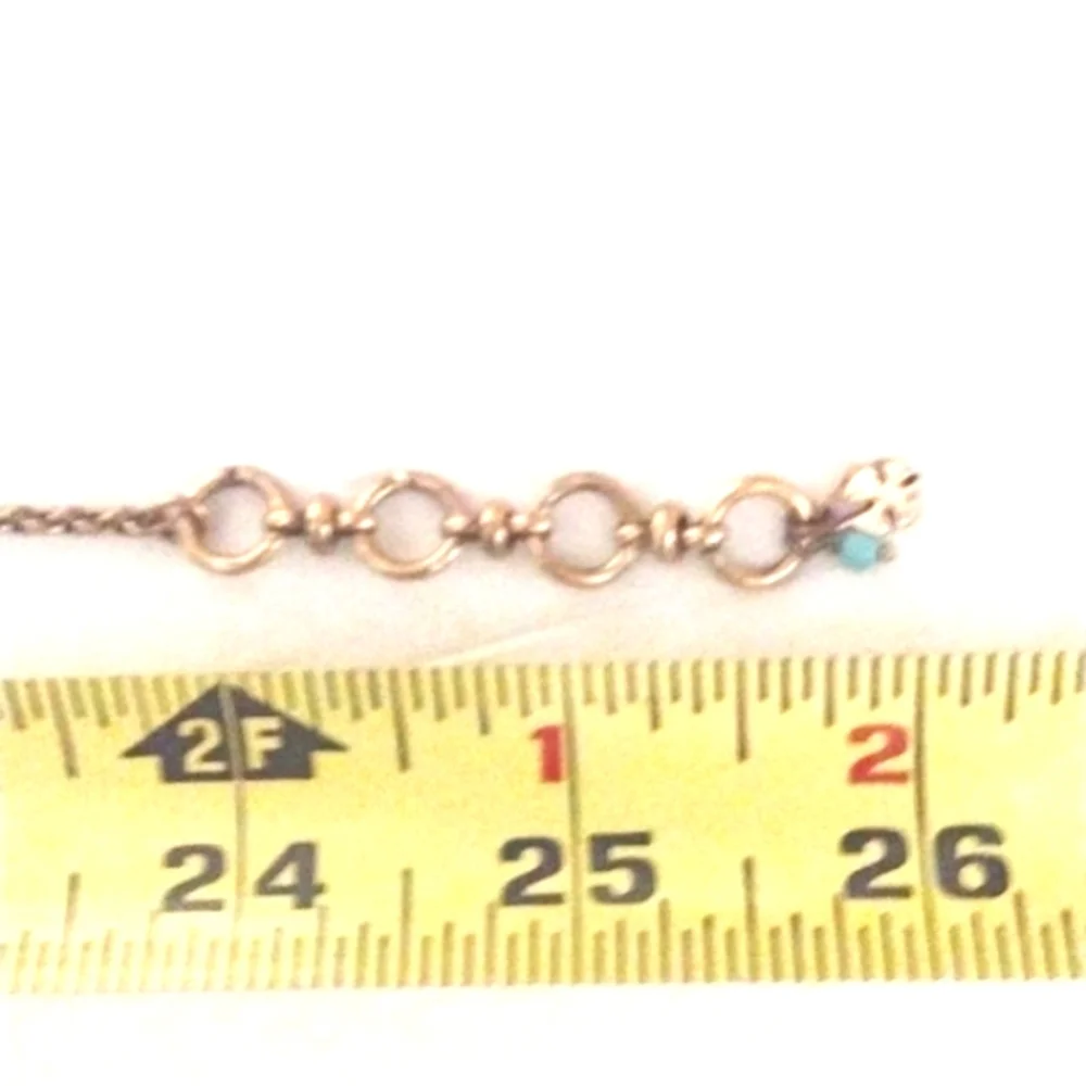 LUCKY BRAND SPIKED BRASS GOLD WITH TURQUOISE ACCENTS TRIBAL 24-26" NECKLACE - Picture 10 of 11